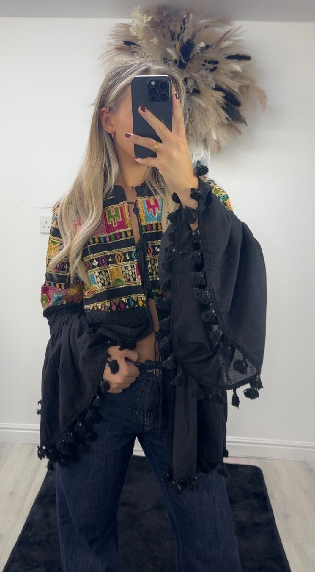 Embroidered tie top