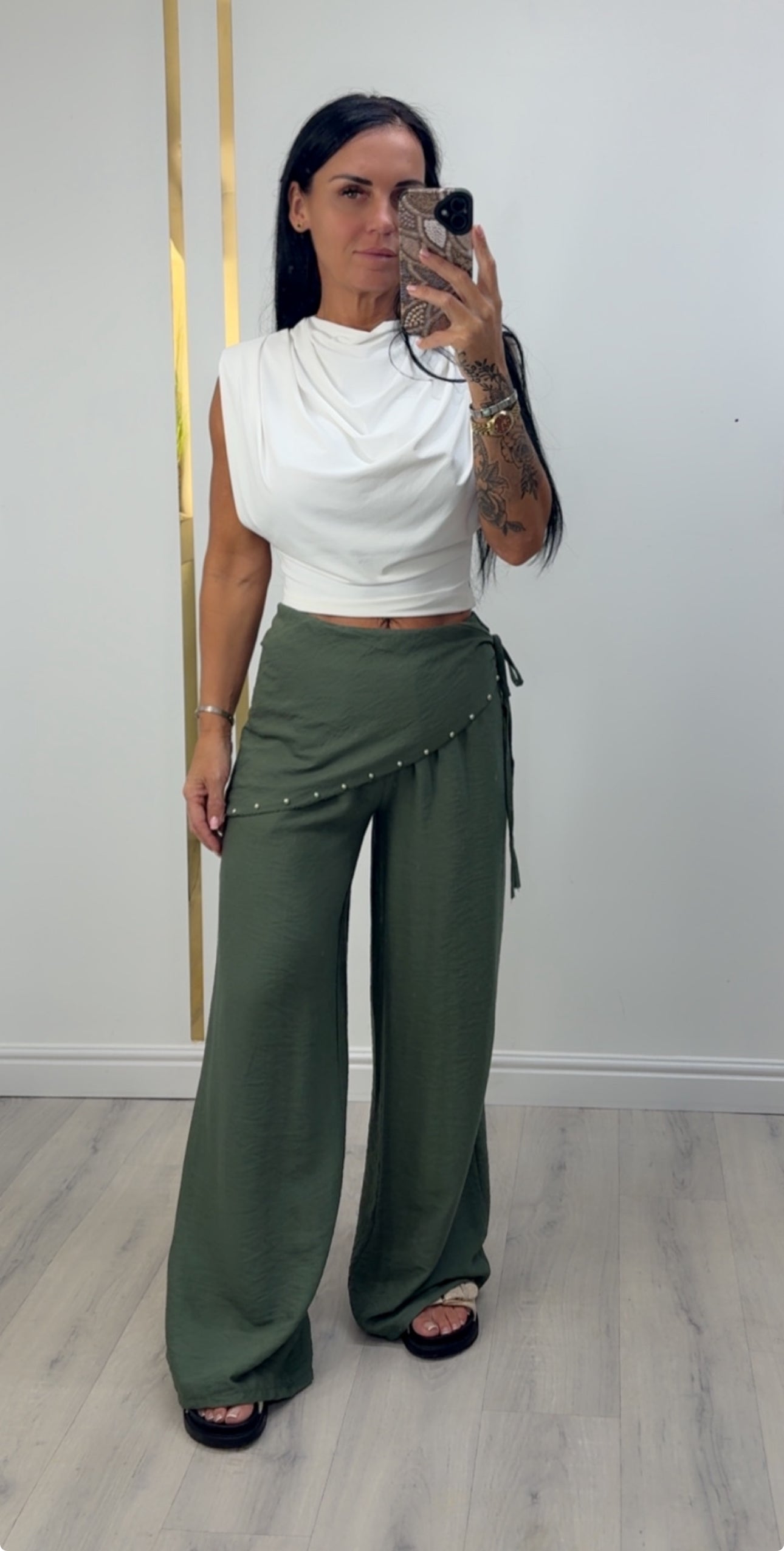 Celine Wrap Detail Palazzo Trousers
