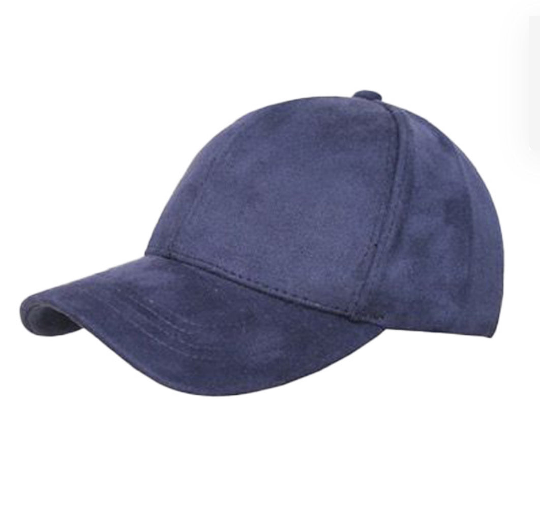 Faux suede baseball caps