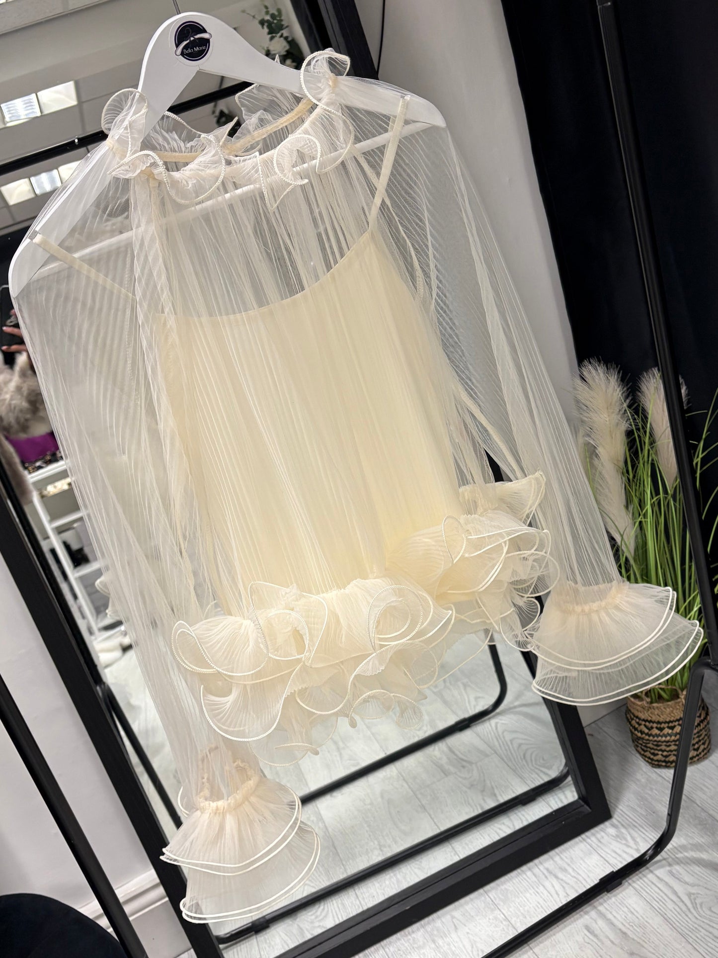 Fleur sheer ruffle blouse