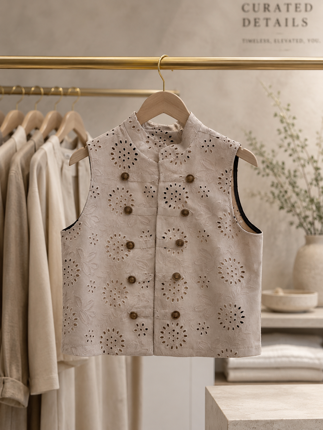 Embroidered Military-Inspired Waistcoat