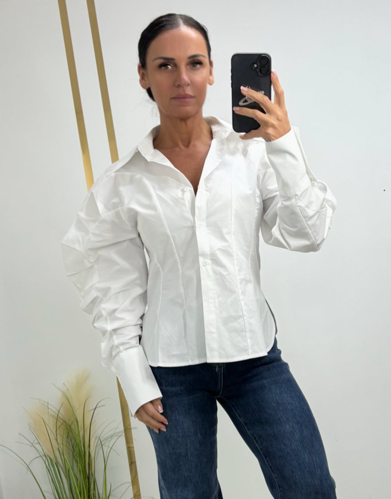 Statement Sleeve Fitted Shirt