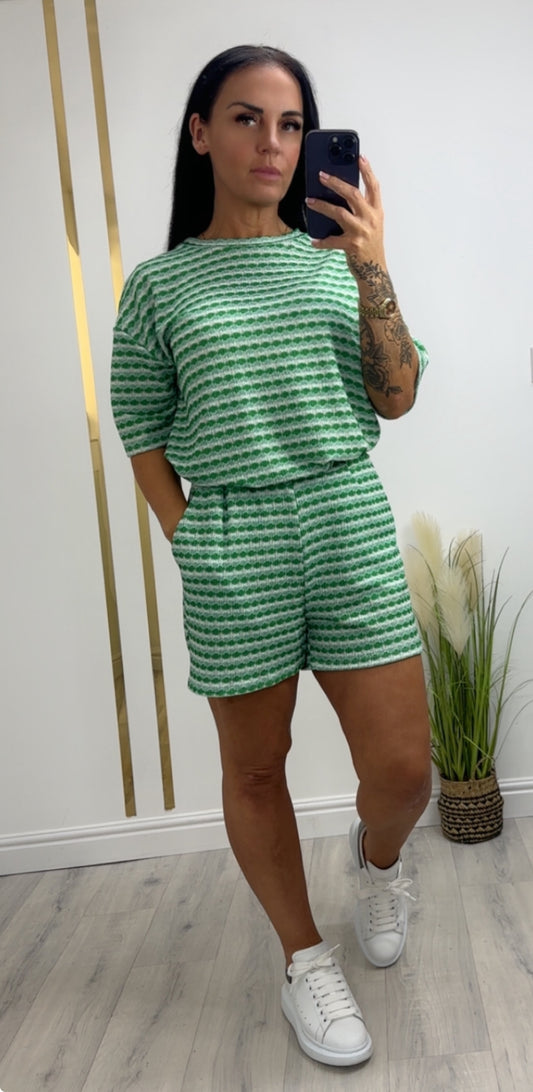 Striped T-shirt short set